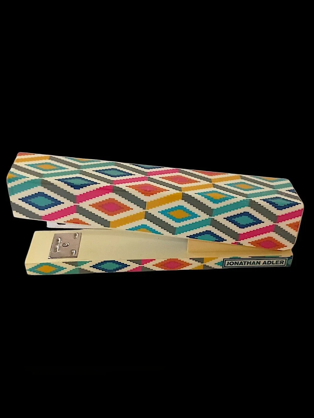 Vintage Jonathan Adler Desk Set Organizer Tape Dispenser Stapler Memo Tray 4‎ Pc